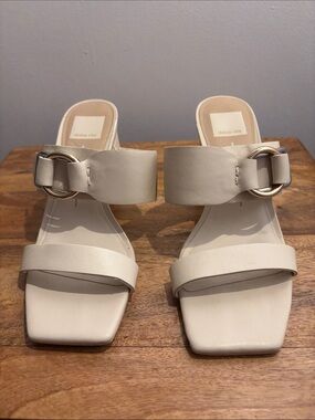 Dolce Vita Ivory Double-Strap Buckle Slide Mules